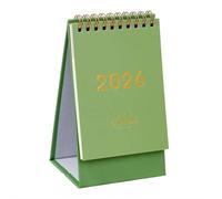 Petit calendrier de bureau 2026 - Planificateur mensuel à anneaux métalliques et enregistreur mémo pour la maison, le bureau, l'école, décoration de bureau créative moderne et adaptée aux cadeaux