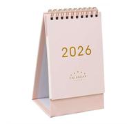 Petit calendrier de bureau 2026 - Planificateur mensuel à reliure à anneaux métalliques et enregistreur mémo pour la maison, le bureau, l'école, décoration de bureau créative moderne et adaptée aux