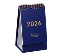 Petit calendrier de bureau 2026 - Planificateur mensuel et enregistreur mémo à anneaux métalliques pour la maison, le bureau, l'école, décoration de bureau créative moderne et adaptée aux cadeaux