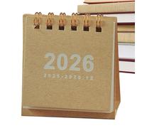 Petit calendrier de bureau - Calendrier de bureau mensuel 2026 | Planificateur quotidien sur le papier esthétique pour l'école du à domicile | Tableau de table portable pour l'organisation et l