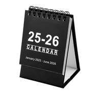 Petit Calendrier de Bureau, Mini Calendrier de Bureau Debout de Janvier 2025 à Juin 2026 Calendrier de Bureau Debout l'Organisation et le Planificateur Quotidien (Noir)