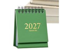 Petit calendrier de bureau - Mini planificateur de janvier 2027 à juin 2028 | Calendrier de bureau mensuel en papier épais pour la maison, l'école, la planification, la lecture, les études, l'exercice