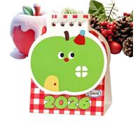 Petit calendrier de bureau | planificateur de fruits 2026, calendrier de bureau debout - pour bureau, maison, vanité, studio, dortoir, école, suivi, planification des rendez-vous