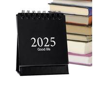 Petit calendrier de bureau rotatif à 360 pages - Petit calendrier de bureau à bascule pour salle de classe - Double face - Petit bureau debout - Calendrier portable à retournement mensuel