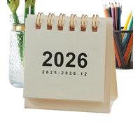 Petit calendrier de table - Almanach 2026 de janvier 2026 à décembre 2026 | Agenda Papeterie Fournitures de bureau Planificateur annuel pour la famille de bureau
