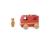 Petit camion de pompier en bois animaux