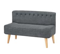 Petit Canapé 2 Places en Lin,Canapé lit scandinav en Mousse à Mémoire,Canapé relax avec Dossier Ergonomique,pieds en bois,Chauffeuse 2 places pour Salon,Chambre,Bureau,Appartement(117x75x55cm,Gris)