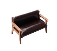 Petit canapé en cuir réaliste pour maisons de poupée échelle 1 12 meubles de salon accessoire de maison fait à la main jouet créatif maison meubles de collection