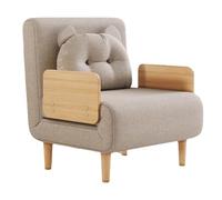 Petit Canapé Lit 1 Place Deux Tissus Éponge Haute Résilience Lit Pliable 1 Personne Adulte Fauteuil Panneaux Latéraux en Bois Massif Convient pour Une Chambre, Un Salon ou Un Bureau(D)