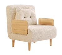 Petit Canapé Lit 1 Place Deux Tissus Éponge Haute Résilience Lit Pliable 1 Personne Adulte Fauteuil Panneaux Latéraux en Bois Massif Convient pour Une Chambre, Un Salon ou Un Bureau(A)