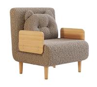 Petit Canapé Lit 1 Place Deux Tissus Éponge Haute Résilience Lit Pliable 1 Personne Adulte Fauteuil Panneaux Latéraux en Bois Massif Convient pour Une Chambre, Un Salon ou Un Bureau(B)