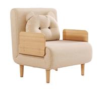 Petit Canapé Lit 1 Place Deux Tissus Éponge Haute Résilience Lit Pliable 1 Personne Adulte Fauteuil Panneaux Latéraux en Bois Massif Convient pour Une Chambre, Un Salon ou Un Bureau(C)