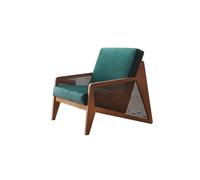 Petit canapé nordique en rotin - Fauteuil rétro confortable pour chambre à coucher et balcon, mobilier d'hôtel élégant (A)