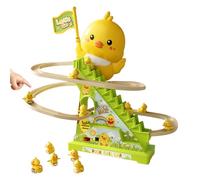 Petit Canard Escaladeur Jouet,Circuit de Course Électrique avec 12 Canards Escaliers | Équipement Amusant Musical et Lumières LED pour Salon Chambre Jardin