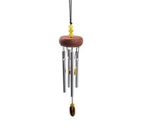 Petit carillon éolien d'intérieur avec 4 tubes en alliage d'aluminium, carillon éolien portable en métal pour cour, jardin, extérieur, terrasse (rouge)