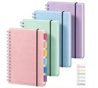 Petit carnet à spirales 12,7 x 17,8 cm Ligné | Mini carnets imperméables pour infirmières, 50 feuilles, 100 pages, carnet de travail avec 60 onglets d'index pour la maison