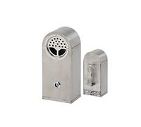 Petit cendrier mural d'extérieur - Cendrier à poser sur pied en acier inoxydable - Sans fumée - Coupe-vent - Verrouillable - Pour terrasse et jardin