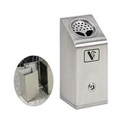 Petit cendrier mural d'extérieur - Cendrier à poser sur pied en acier inoxydable - Sans fumée - Coupe-vent - Verrouillable - Pour terrasse et jardin