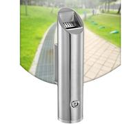 Petit cendrier mural d'extérieur - Cendrier à poser sur pied en acier inoxydable - Sans fumée - Coupe-vent - Verrouillable - Pour terrasse et jardin