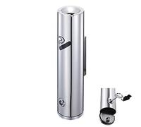 Petit cendrier mural d'extérieur - Cendrier à poser sur pied en acier inoxydable - Sans fumée - Coupe-vent - Verrouillable - Pour terrasse et jardin