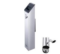 Petit cendrier mural d'extérieur - Cendrier à poser sur pied en acier inoxydable - Sans fumée - Coupe-vent - Verrouillable - Pour terrasse et jardin