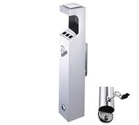 Petit cendrier mural d'extérieur - Cendrier à poser sur pied en acier inoxydable - Sans fumée - Coupe-vent - Verrouillable - Pour terrasse et jardin