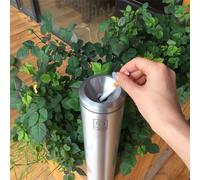 Petit cendrier mural d'extérieur - Cendrier à poser sur pied en acier inoxydable - Sans fumée - Coupe-vent - Verrouillable - Pour terrasse et jardin