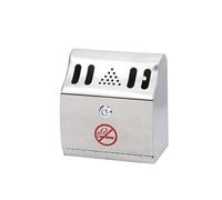 Petit cendrier mural d'extérieur - Cendrier à poser sur pied en acier inoxydable - Sans fumée - Coupe-vent - Verrouillable - Pour terrasse et jardin