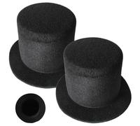 Petit Chapeau Haut de Forme, Mini Chapeau Haut de Forme 2 pièces 5x3 Pouces Petit Tissu Petits Mini Chapeaux adaptés au Bricolage pour l'artisanat, Chapeaux poupée, Animaux Compagnie, bouc