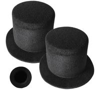 Petit Chapeau Haut de Gamme, Mini Chapeau Haut de Gamme 2pcs 5x3 Pouces Minuscule Chapeau Top Tissu Noir Petit Chapeau Haut-Haut DIY Mini-Chapeaux pour Artisanat, Chapeaux de poupée, Chapeaux pour an