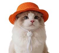 Petit Chapeau pour Chien - Paille Respirant Nouveauté Amusante Accessoire | Chapeu Bob pour Chat | pour Vacances d'Été Anniversaire Halloween Nouvel an Fête Jardin Maison Quotidien