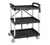Petit chariot pliable 3 niveaux, en polypropylène noir
