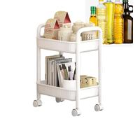 Petit Chariot Roulant avec Roues,Chariot De Rangement Étanche Antidérapant À 2 Niveaux - Chasriot Utilitaire Ergonosmique pour Cuisine, Commode, Étagère À Séchage Rapide pour La Maisons