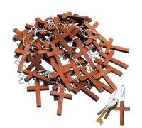 Petit Charm Croix en Bois | Assortiment de Charmes Croix pour Collier et Bracelet,Accessoires Léger de Création Bijoux Prière de Poche pour Étudiants Famille Enseignants