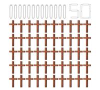 Petit Charm Croix en Bois | Ensemble de Charmes Croix Variés pour Colliers et Bracelets - Accessoires Léger de Création Bijoux Prière de Poche pour Étudiants Famille Enseignants