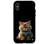 Petit chat mignon et méchant - Oeil maléfique - Animal drôle Coque pour iPhone X/XS