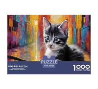 Petit Chat Mignon Puzzle 1000 Pièces Adultes intéressant Puzzles 1000 Pièces Jeux D'adresse Cadeau 38x26cm/1000pcs