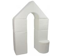 Velinda Petit Château - Lot de 6 Blocs en Mousse pour Le Jeu crèches écoles maternelles (Couleur: Blanc)