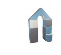 My Velinda Blocs en mousse Petit Château – Lot de 6 crèches/maternelles Blanc/Bleu-clair/Gris