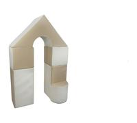 Petit Château - Lot De 11 Blocs En Mousse Pour Le Jeu Blanc, Cappuccino