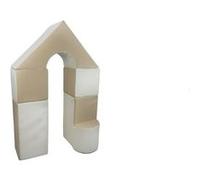 Velinda Petit Château - Lot de 6 Blocs en Mousse pour Le Jeu crèches écoles maternelles (Couleur: Blanc, Cappuccino)