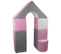 Petit Château - Lot De 11 Blocs En Mousse Pour Le Jeu Blanc,Rose Clair,Gris
