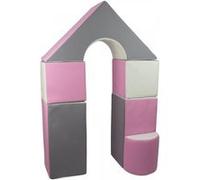 Petit Château - Lot De 11 Blocs En Mousse Pour Le Jeu Blanc,Rose Clair,Gris