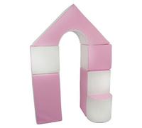 Petit Château - Lot De 11 Blocs En Mousse Pour Le Jeu Blanc, Rose (Pastel)