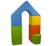 Petit Château - Lot De 11 Blocs En Mousse Pour Le Jeu Jaune, Vert, Bleu, Orange