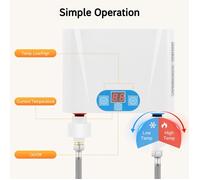Petit Chauffe Eau électrique instantané 220V Mini Appareil De Cuisine 5.5kW Robinet Mural Hydraulique Avec Affichage Température