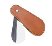 Petit chausse-pied - Chausse-pied en acier inoxydable avec housse en cuir synthétique | Outil de mise à chaussures, outil d'aide à la mise en place, cuillère à bottes pour hommes, femmes,