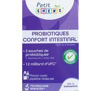 Petit Chêne Probiotiques Confort Intestinal, 2 Souches L. Rhamnosus GG et L. Reuteri LR92, 1.2 Milliard d'UFC, Flacon avec Pipette Doseuse, 5.5 mL