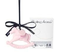 Petit cheval de troie mignon aromathérapie plâtre difuseur Pierre maison garde-robe voiture feuille d’aromathérapie sortie de voiture parfum pendentif (pêches)