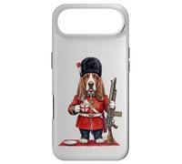 Petit Chien Basset Hound London King's Guard Angleterre avec Drapeau du Royaume-Uni Coque pour iPhone Air